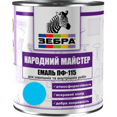 Емаль ПФ-115 ТМ "Народный мастер" 542 блакитний барвінок 0,9 кг