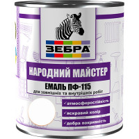 Емаль ПФ-115 ТМ "Народный мастер" 512 біла акація 0,9 кг Емаль ПФ-115 ТМ "Народный мастер" 512 біла акація 0,9 кг