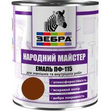 Емаль ПФ-115 ТМ "Народный мастер" 587 боровик сосновий 0,9 кг