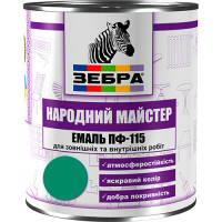 Емаль ПФ-115 ТМ "Народный мастер" 523 діамантово-зелена 2,8 кг Емаль ПФ-115 ТМ "Народный мастер" 523 діамантово-зелена 2,8 кг