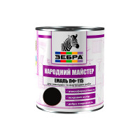 Емаль ПФ-115 ТМ "Народный мастер" 590 чорна горобина 0,9 кг Емаль ПФ-115 ТМ "Народный мастер" 590 чорна горобина 0,9 кг