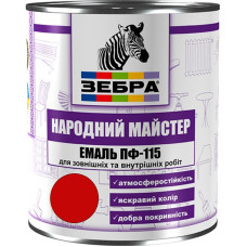 Емаль ПФ-115 ТМ "Народный мастер" 575 червона калина 0,9 кг
