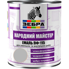 Емаль ПФ-115 ТМ "Народный мастер" 516 попелясто-сіра 0,9 кг