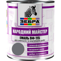 Эмаль ПФ-115 ТМ "Народный мастер" 518 серое железо 0,9 кг