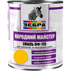 Емаль ПФ-115 ТМ "Народный мастер" 555 золотий соняшник 0,9 кг
