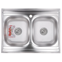 Кухонная мойка накладная Zerix Z8060B-08-180E DOUBLE (Satin) Кухонная мойка накладная Zerix Z8060B-08-180E DOUBLE (Satin)