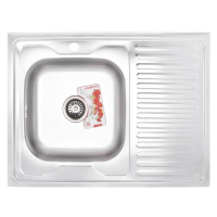 Кухонная мойка накладная Zerix Z8060L-06-160E (Satin) 