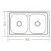 Кухонная мойка накладная Zerix Z8050D-08-180E DOUBLE (Satin) 