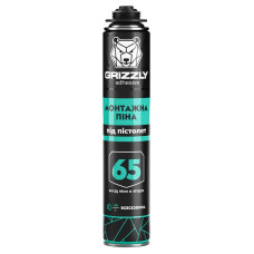 Монтажная пена полиуретановая под пистолет ТМ GRIZZLY 65 всесезонная
