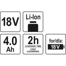 Аккумулятор Li-Ion 18В 4Aч YATO Аккумулятор Li-Ion 18В 4Aч YATO