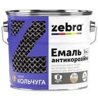 Эмаль антикоррозийная 3в1 Кольчуга ТМ ZEBRA 2кг Эмаль антикоррозийная 3в1 Кольчуга ТМ ZEBRA 2кг
