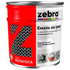 Эмаль на ржавчину с молотковым эффектом 3в1 ТМ ZEBRA серия Кольчуга (0,7 кг)