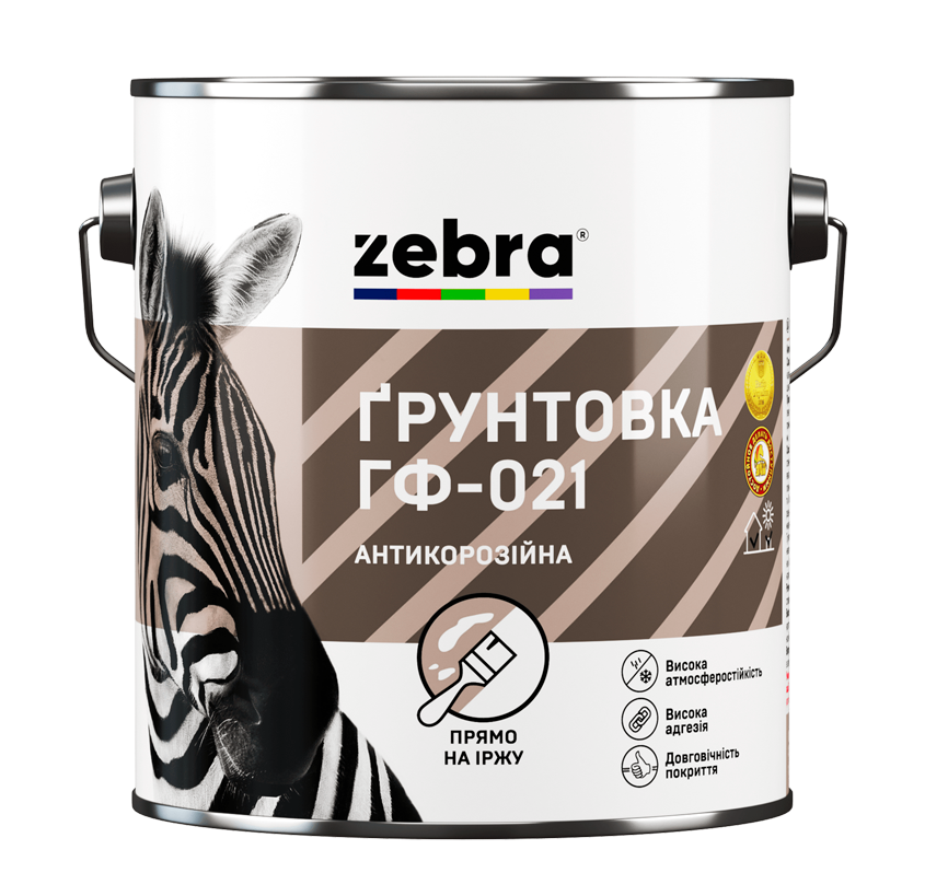 Грунт ГФ-021 TM ZEBRA 11 матовый красно-коричневый 0,9 кг